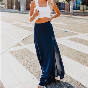 Vici collection navy maxi skirt